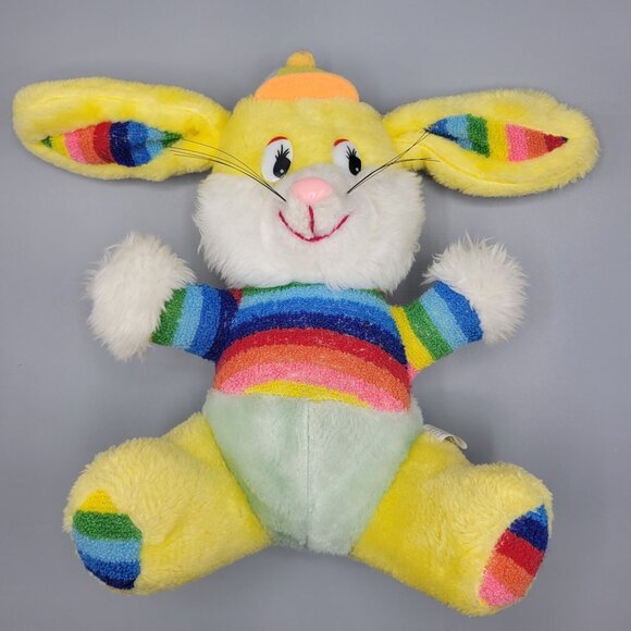 Vtg Scottie Toys Easter Rainbow Bunny Plush Stuffed Animal 12" Terry Cloth Belly - Picture 12 of 12